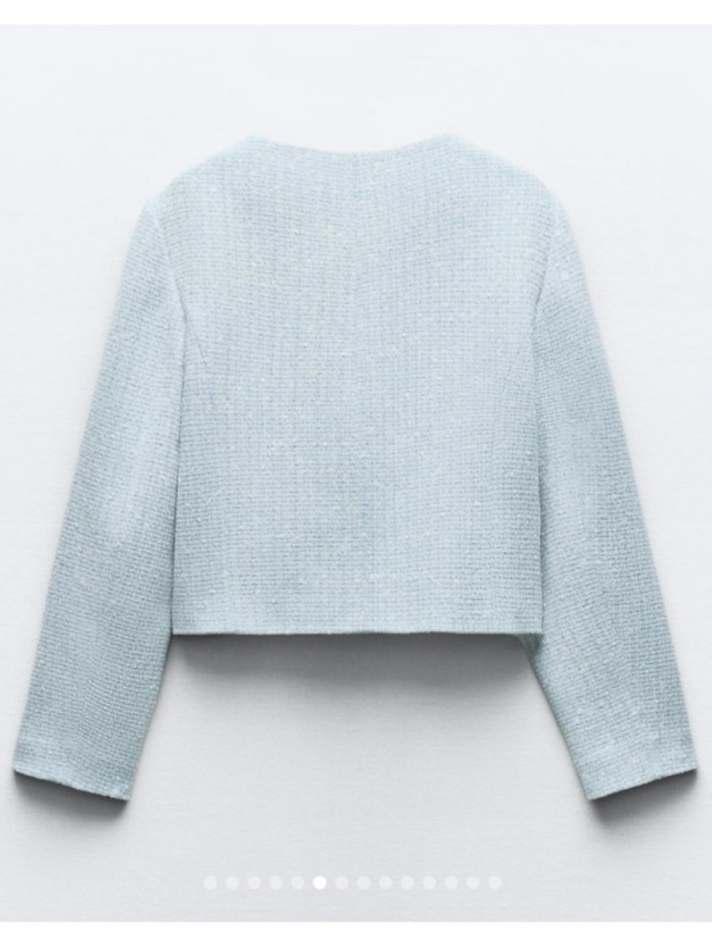 ZARA Light Blue White Tweed Jacket with Gold Buttons! 🩵 - Picture 7 of 15